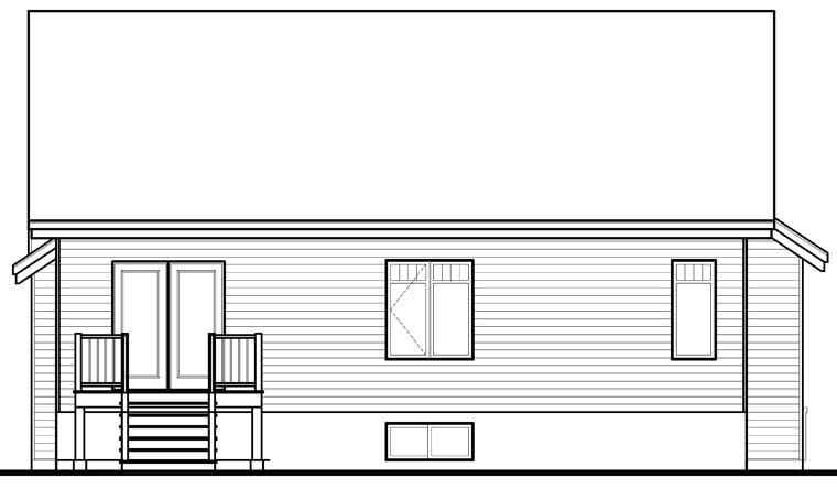 Cape Cod Craftsman Rear Elevation of Plan 76354