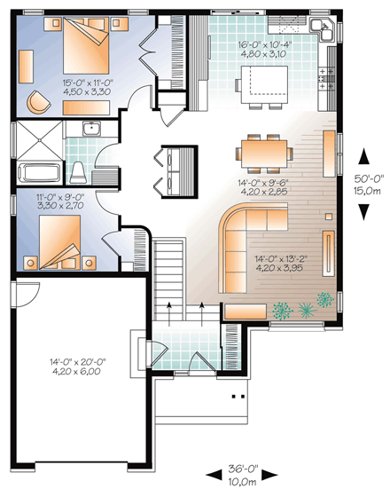 House Plan 76357 First Level Plan