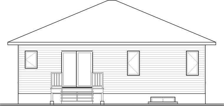 Contemporary Rear Elevation of Plan 76357