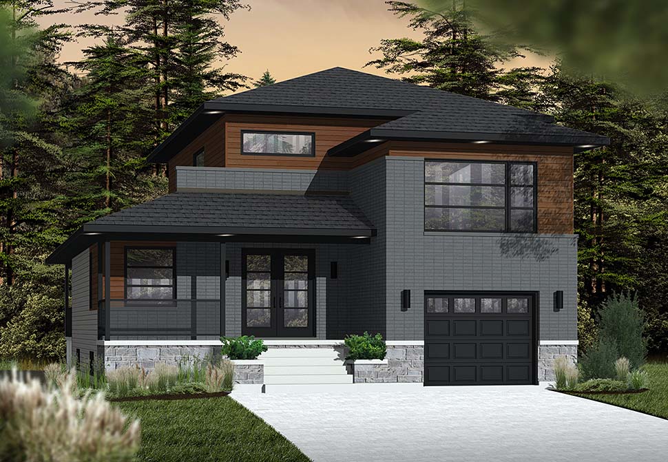 Contemporary Plan with 1788 Sq. Ft., 3 Bedrooms, 3 Bathrooms, 1 Car Garage Picture 2