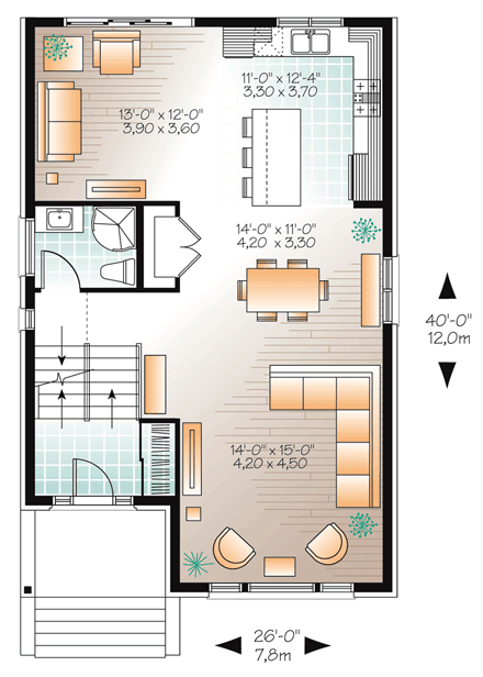 House Plan 76362 First Level Plan