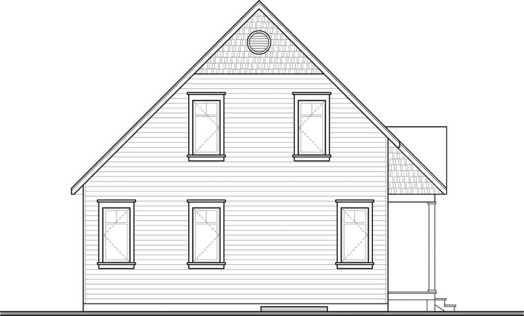 Cottage Craftsman Rear Elevation of Plan 76363