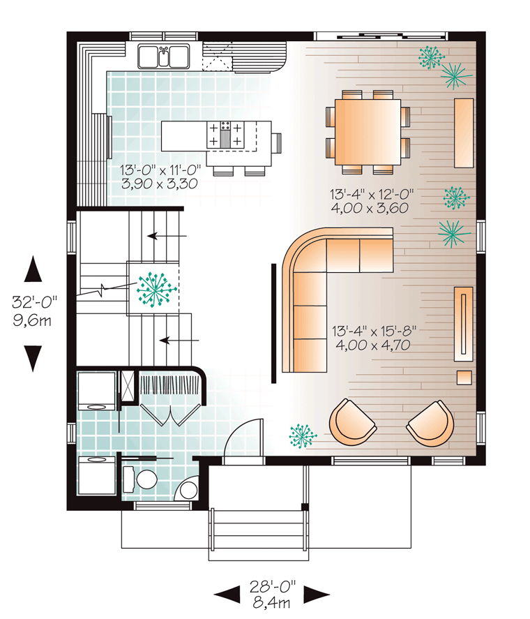 Contemporary Modern Level One of Plan 76366