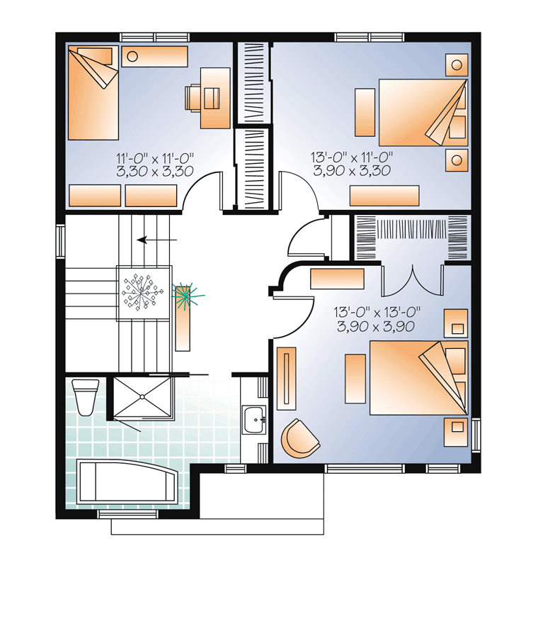 Contemporary Modern Level Two of Plan 76366