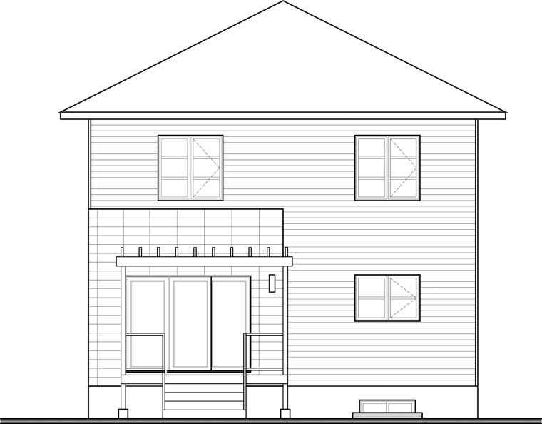 Contemporary Modern Rear Elevation of Plan 76366