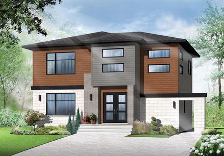 Contemporary Modern Elevation of Plan 76368
