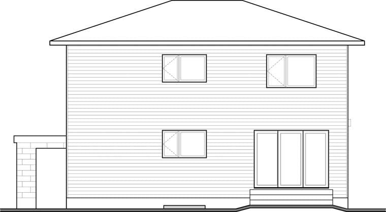 Contemporary Modern Rear Elevation of Plan 76368