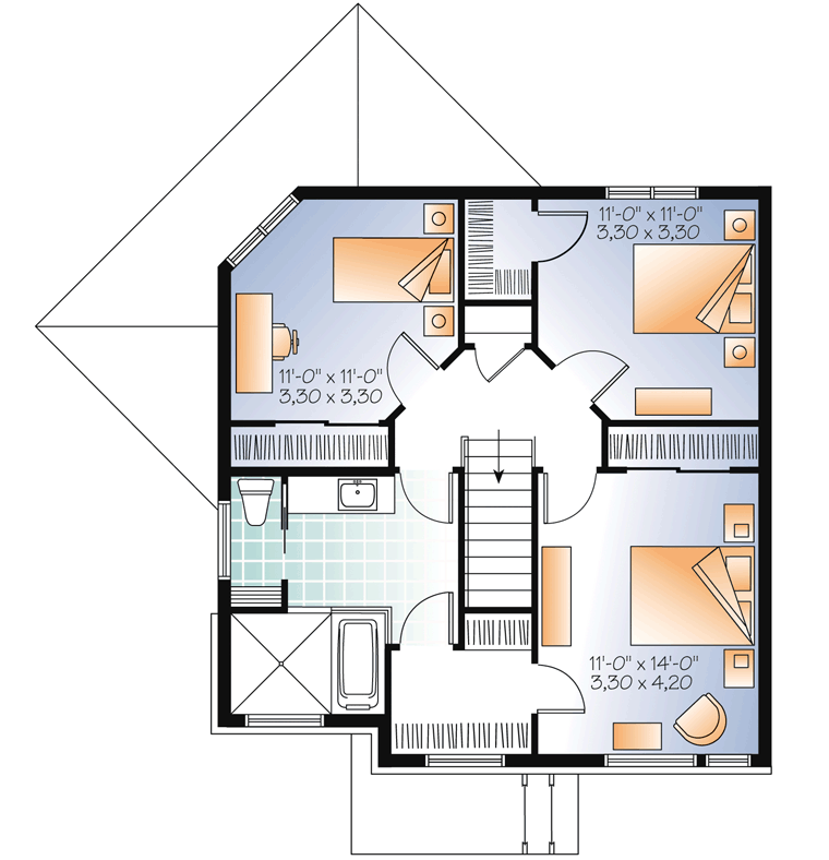 Contemporary Modern Level Two of Plan 76369