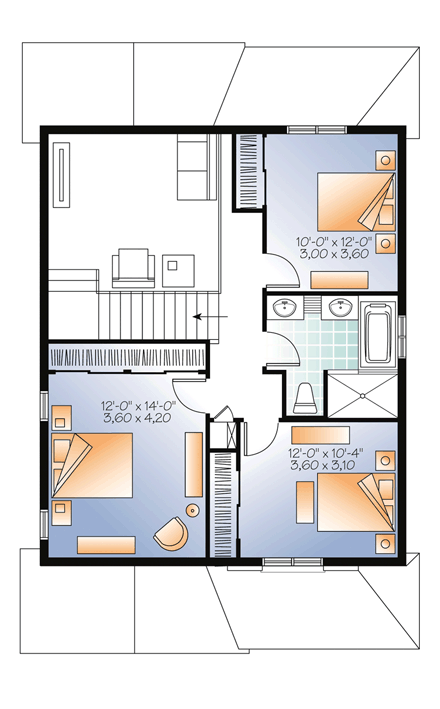 House Plan 76371 Second Level Plan