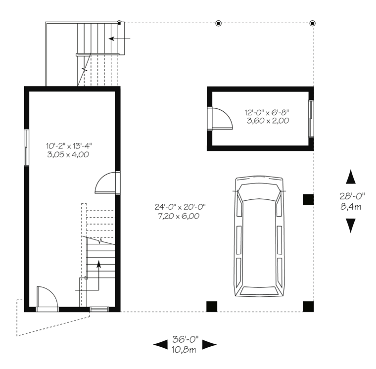 Contemporary Cottage Level One of Plan 76373