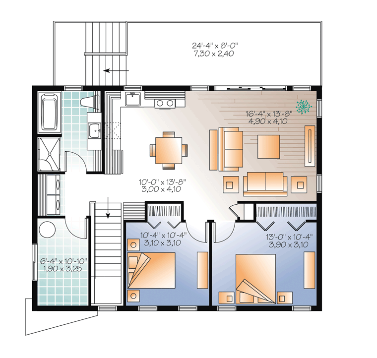 Contemporary Cottage Level Two of Plan 76373