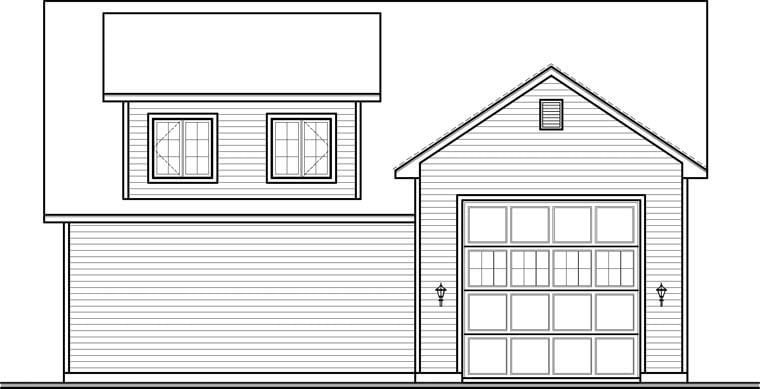 Country Rear Elevation of Plan 76374