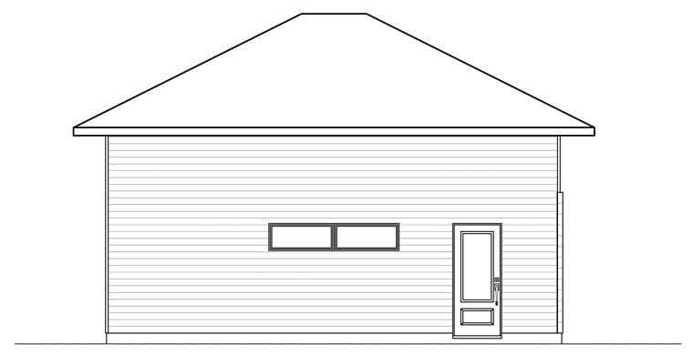 Contemporary Rear Elevation of Plan 76377