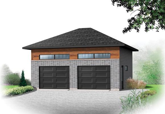 Garage Plan 76378 - 2 Car Garage Elevation