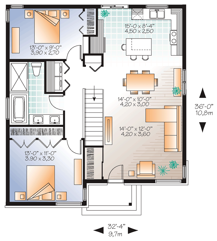 Contemporary Level One of Plan 76381