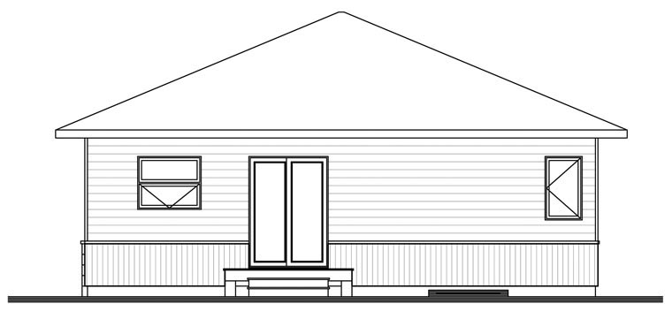 Contemporary Rear Elevation of Plan 76381