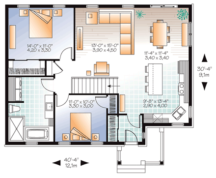 House Plan 76382 First Level Plan