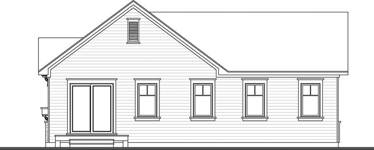 Country Craftsman Rear Elevation of Plan 76382