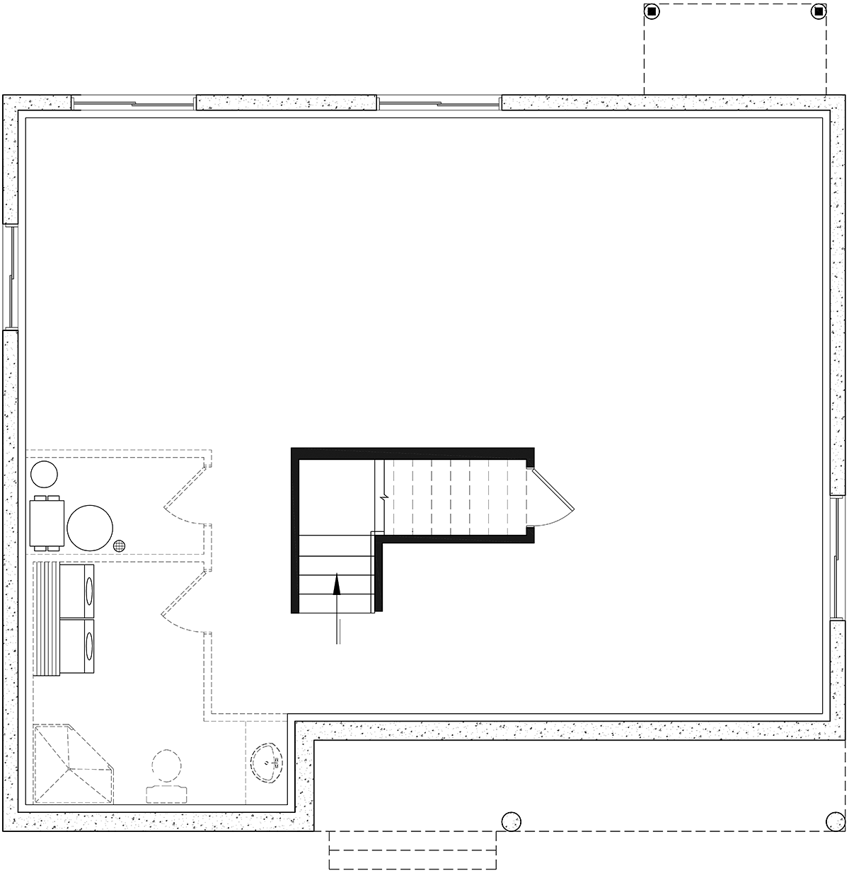 Country Traditional Lower Level of Plan 76384