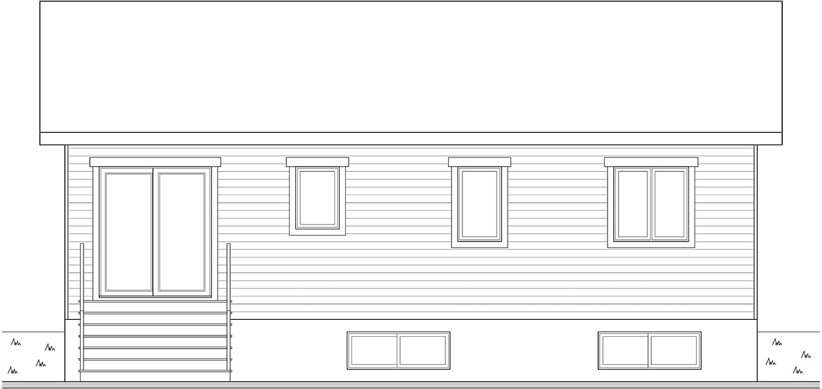 Country Traditional Rear Elevation of Plan 76384