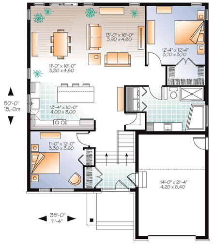 House Plan 76389 First Level Plan