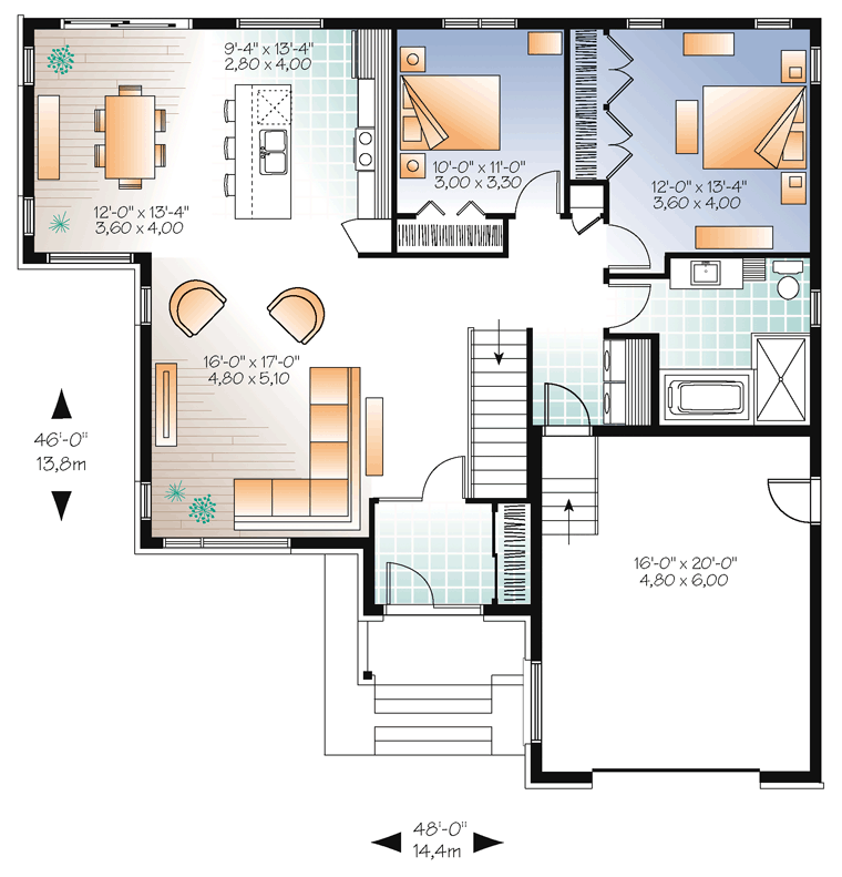 Contemporary Level One of Plan 76390