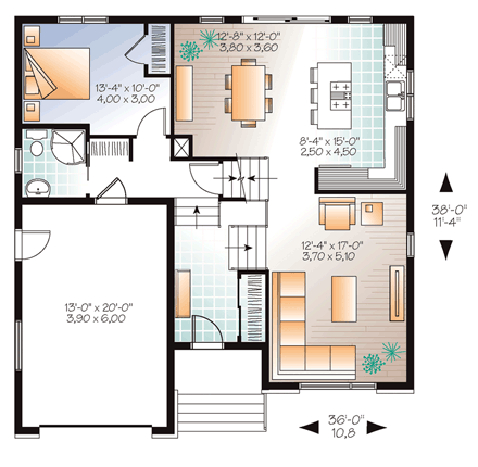 House Plan 76391 First Level Plan