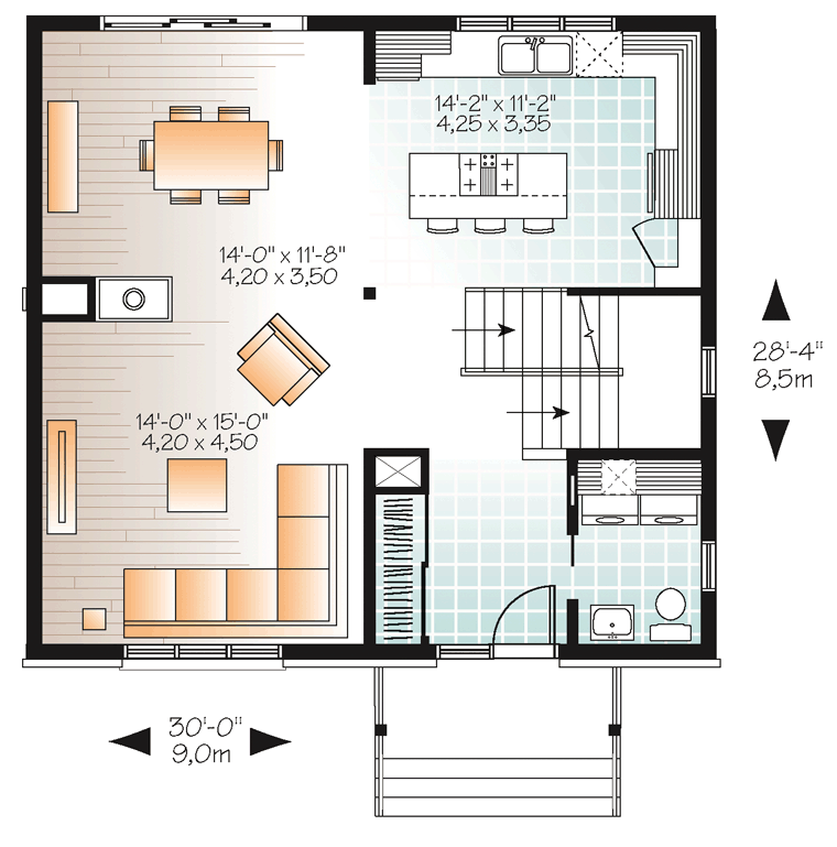 Contemporary Level One of Plan 76392