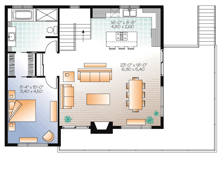 Contemporary Cottage Level Two of Plan 76397