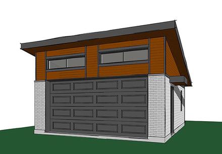 Garage Plan 76400 - 2 Car Garage Elevation