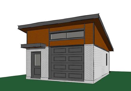 Contemporary Modern Elevation of Plan 76401