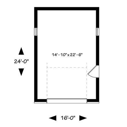 Garage Plan 76402 - 1 Car Garage First Level Plan