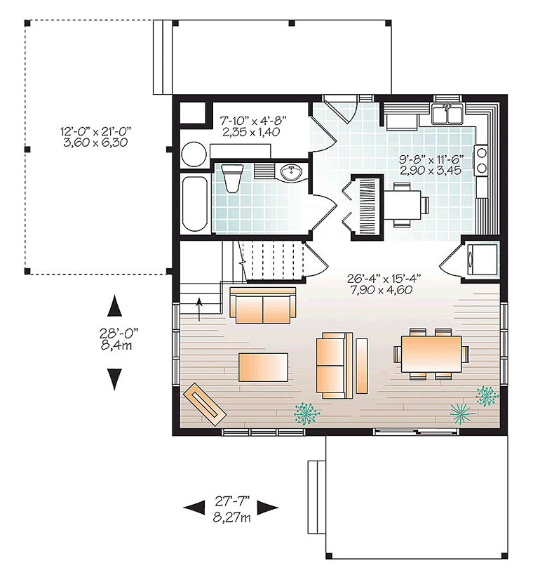 Contemporary Modern Level One of Plan 76405