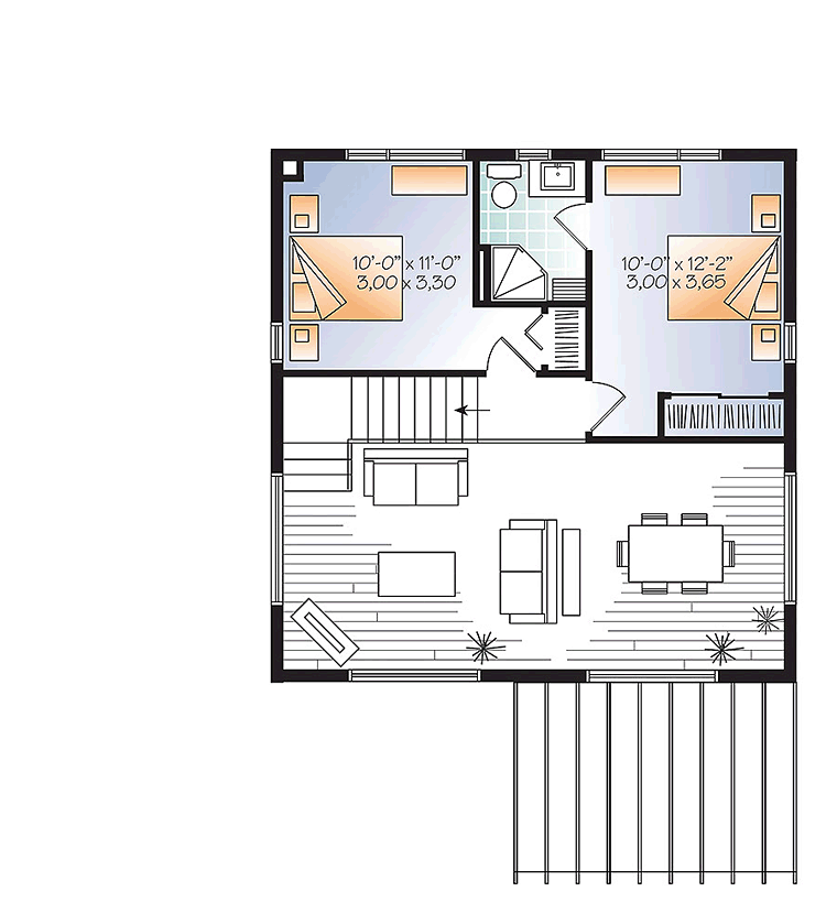 Contemporary Modern Level Two of Plan 76405