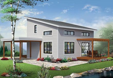 Contemporary Modern Elevation of Plan 76405