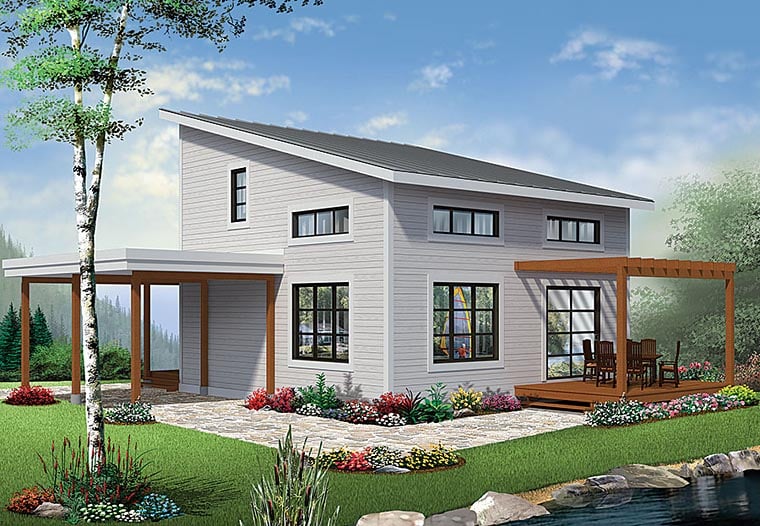 Modern Style House Plan 76405 With 2 Bed 2 Bath