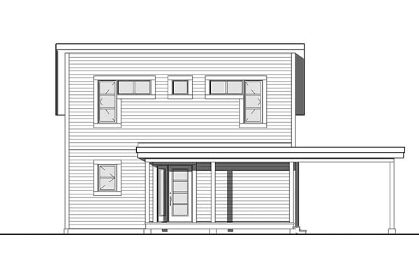 Contemporary Modern Rear Elevation of Plan 76405