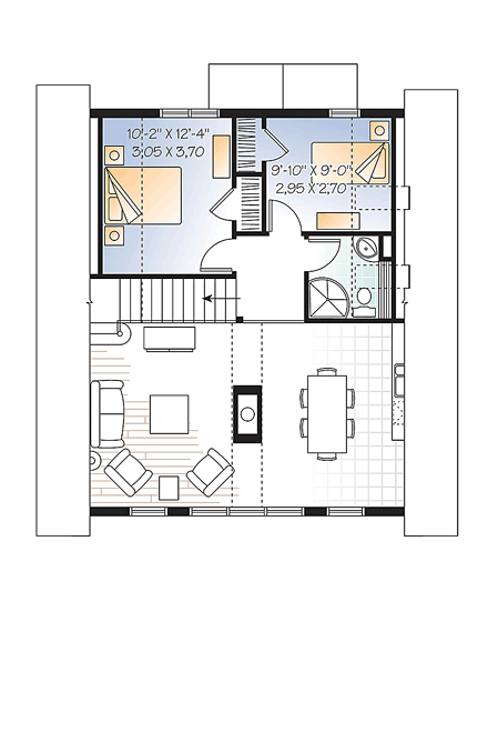 House Plan 76407 Second Level Plan