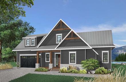 Coastal Contemporary Cottage Traditional Elevation of Plan 76408
