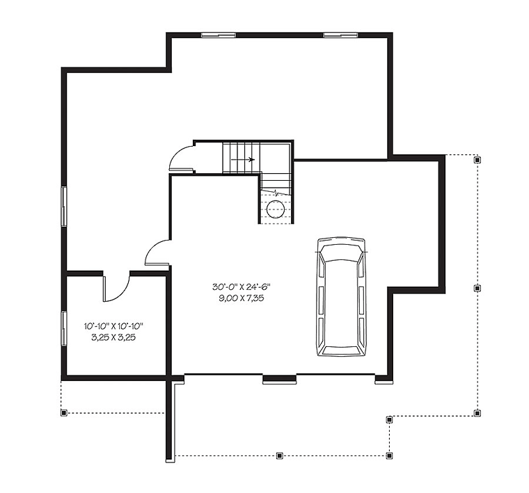 Coastal Contemporary Country Traditional Lower Level of Plan 76410