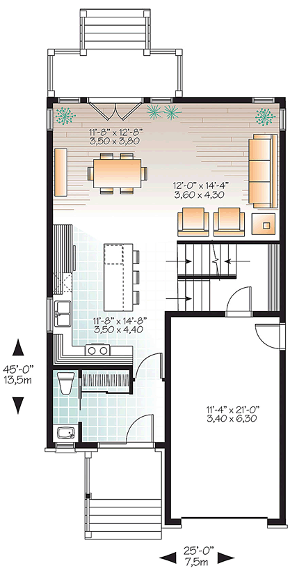 House Plan 76412 First Level Plan