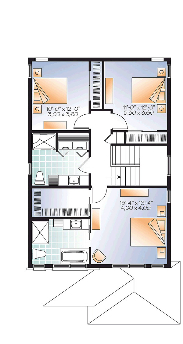 Contemporary Modern Level Two of Plan 76412