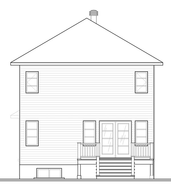 Contemporary Modern Rear Elevation of Plan 76412