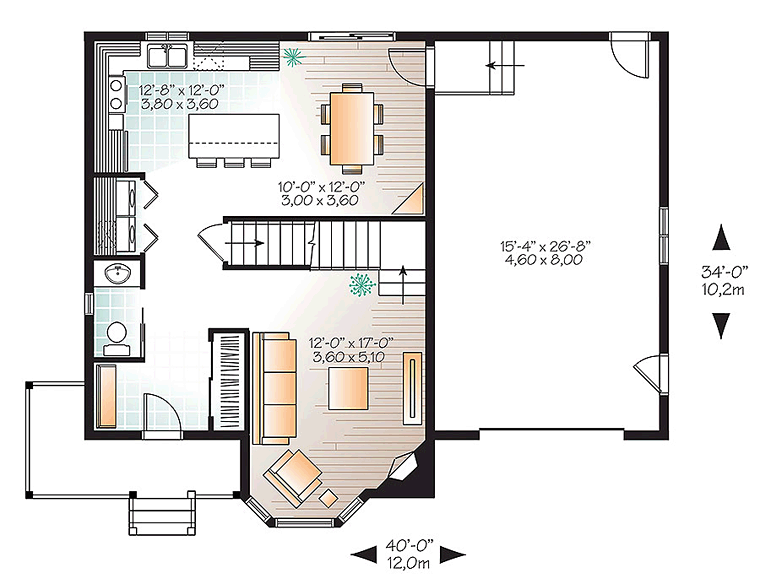 Country Farmhouse Victorian Level One of Plan 76413