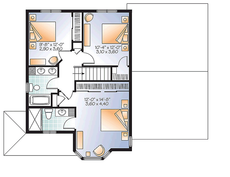 Country Farmhouse Victorian Level Two of Plan 76413
