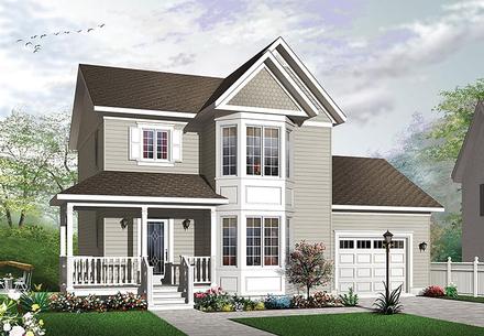 Country Farmhouse Victorian Elevation of Plan 76413