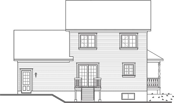 Country Farmhouse Victorian Rear Elevation of Plan 76413