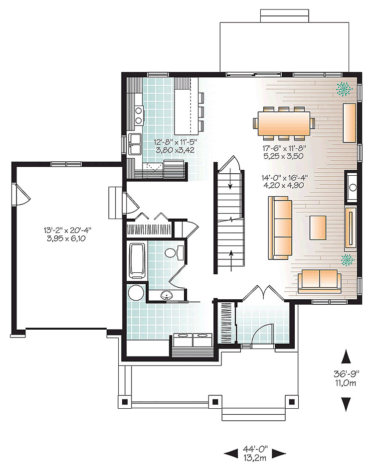 Contemporary Modern Traditional Level One of Plan 76417
