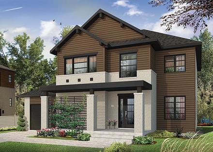 Contemporary Modern Traditional Elevation of Plan 76417