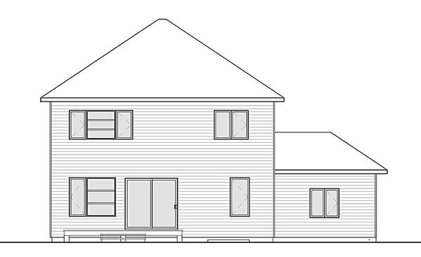 Contemporary Modern Traditional Rear Elevation of Plan 76417
